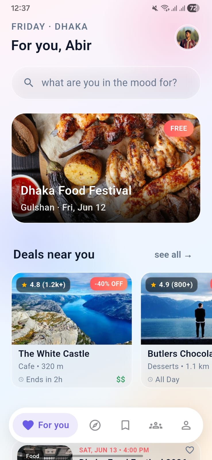 Finde UI Screen 1 - Kazi Nowshad Abir & Vivago Technologies UI/UX Design